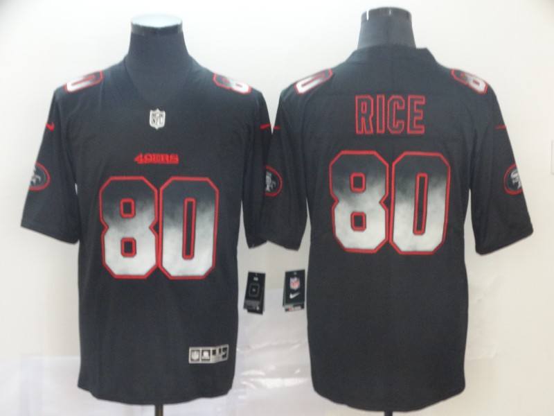 Men's San Francisco 49ers #80 Jerry Rice Black Authentic Jersey